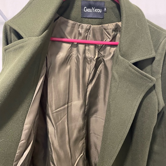 Brand new with tags olive green wool pea coat - Picture 2 of 5